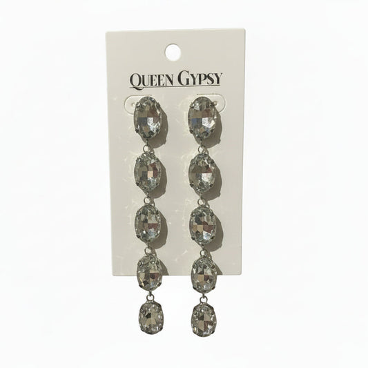 Oval Stone drop earrings