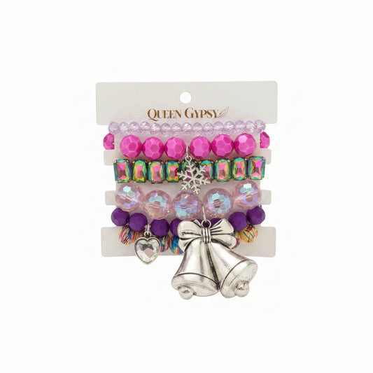 Purple AB Silver Bell Stack