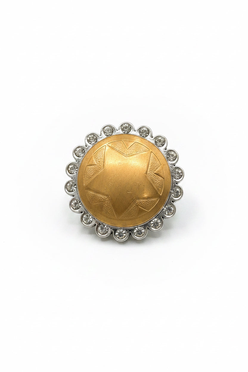 Mixed Metal Vintage Star Bezel Ring