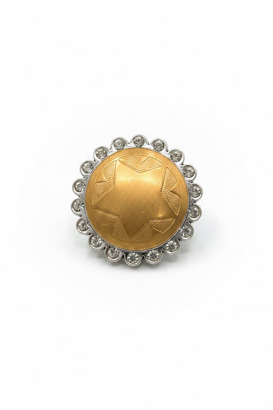 Mixed Metal Vintage Star Bezel Ring