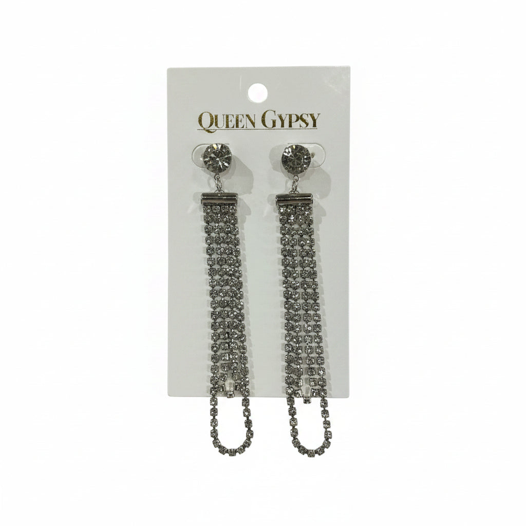 Crystal Drop Earrings With Stud