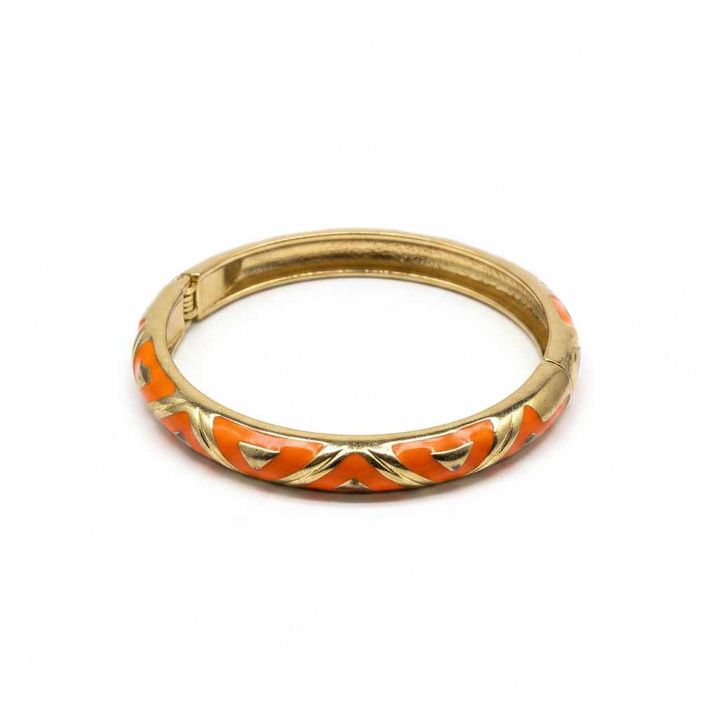 Safari Chic Enamel Hinged Bangle
