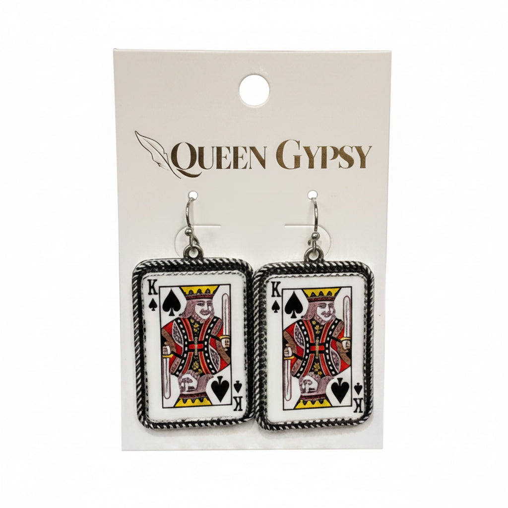 King of Spades Card Earrings