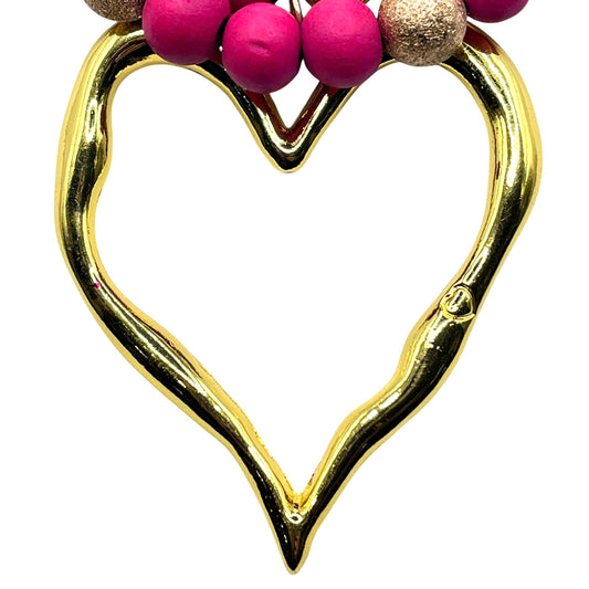 Beaded Open heart necklace