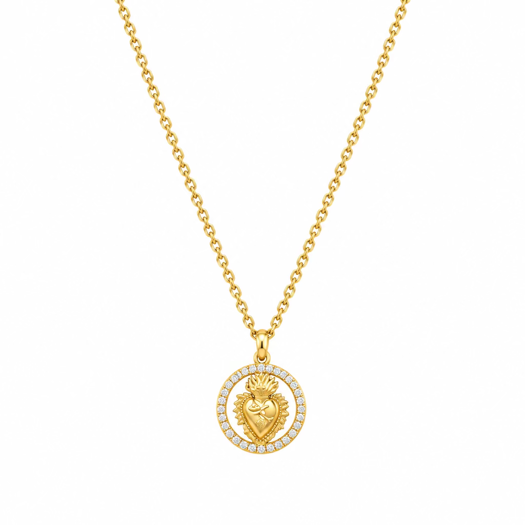 Floating Sacred Heart Necklace