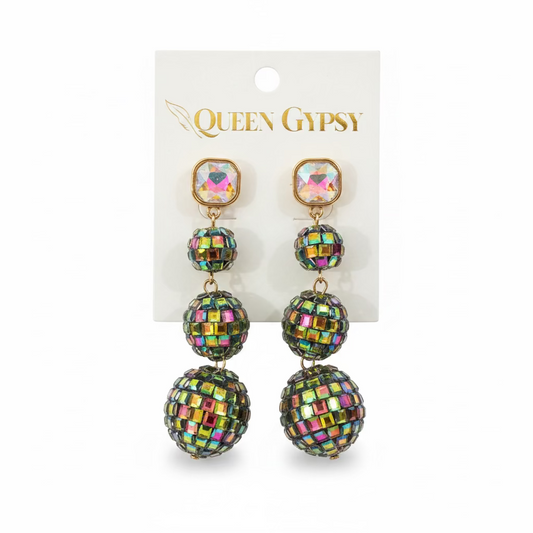 Triple Disco drop earrings