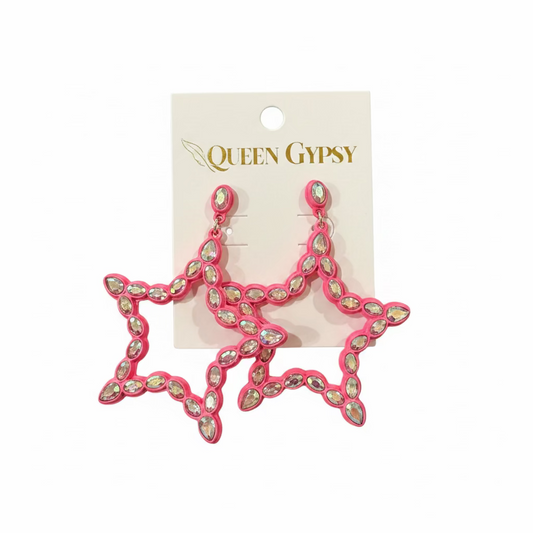Neon Western Star earring