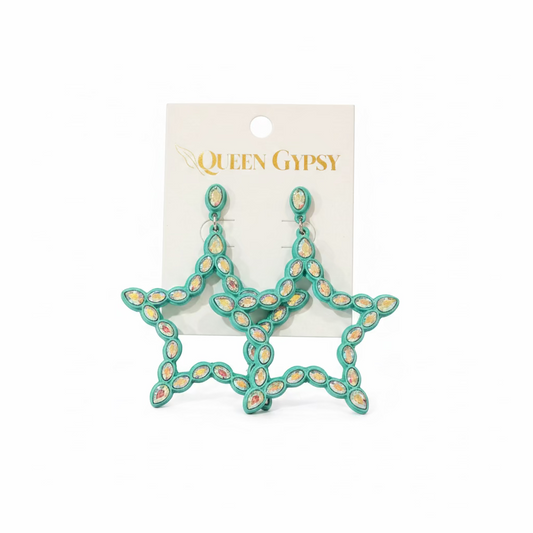 Neon Western Star earring