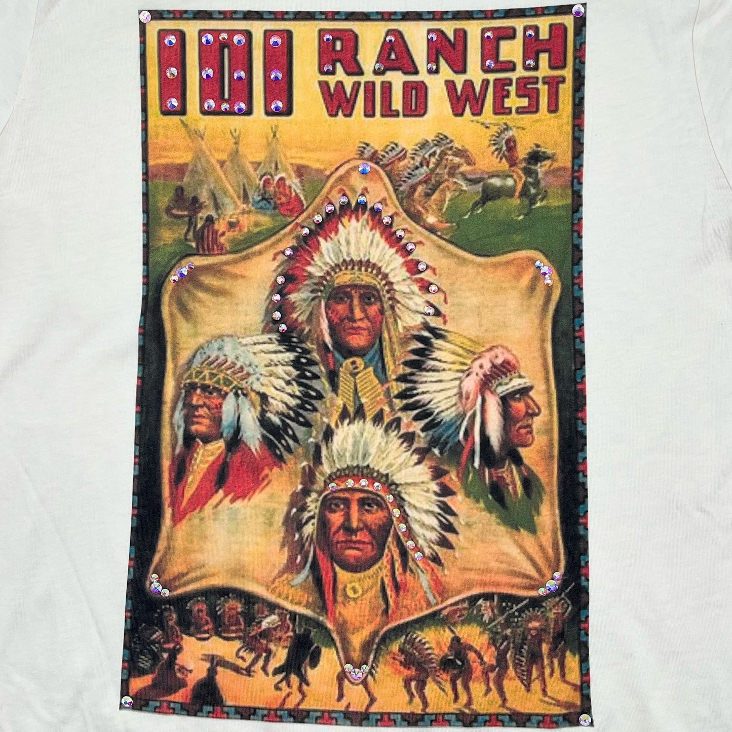 101 Indian T-Shirt on Natural with Crystals