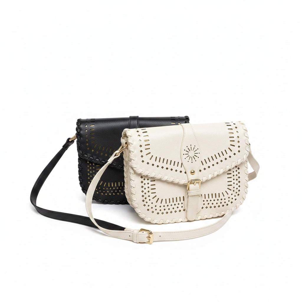 Stitched Cut Out Design Purse