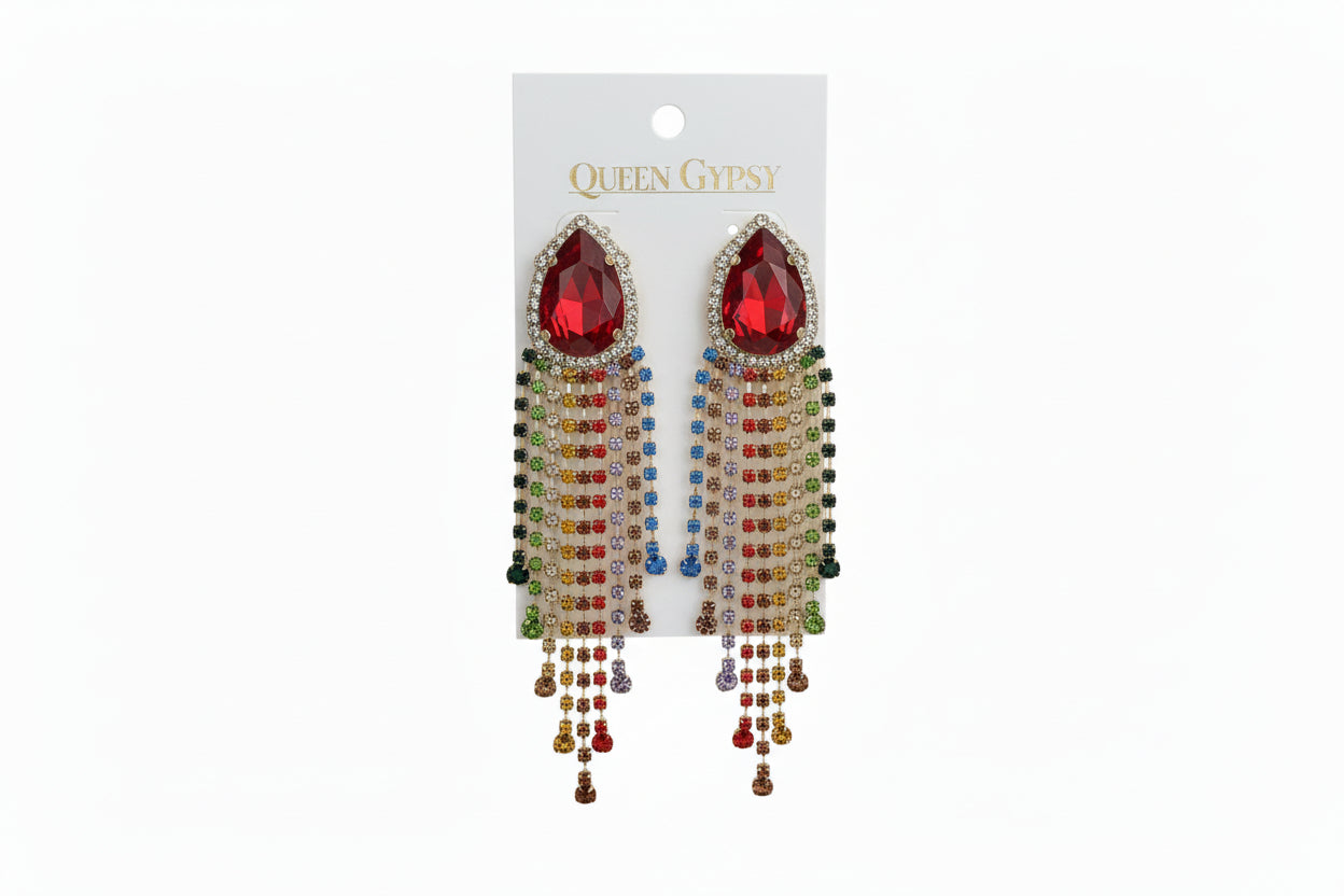 Rainbow Crystal drop earring