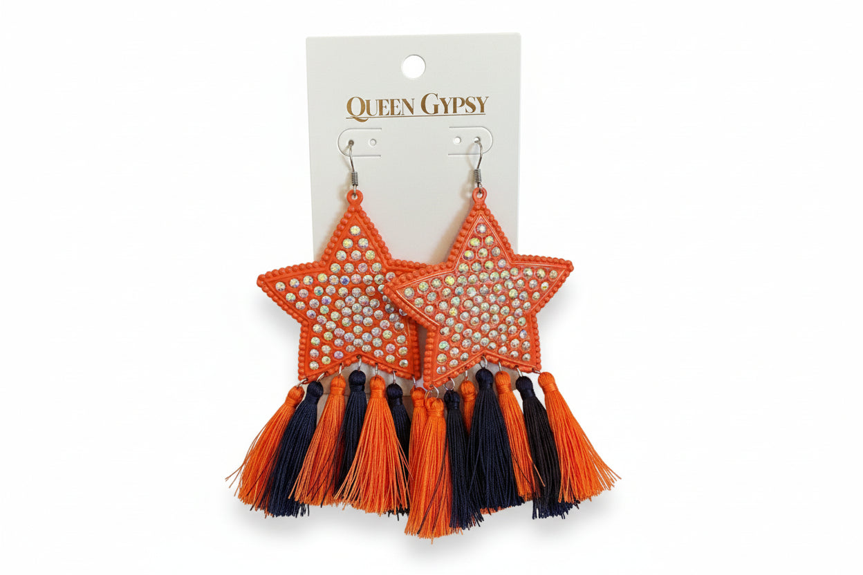 Orange and Blue AB Earrings