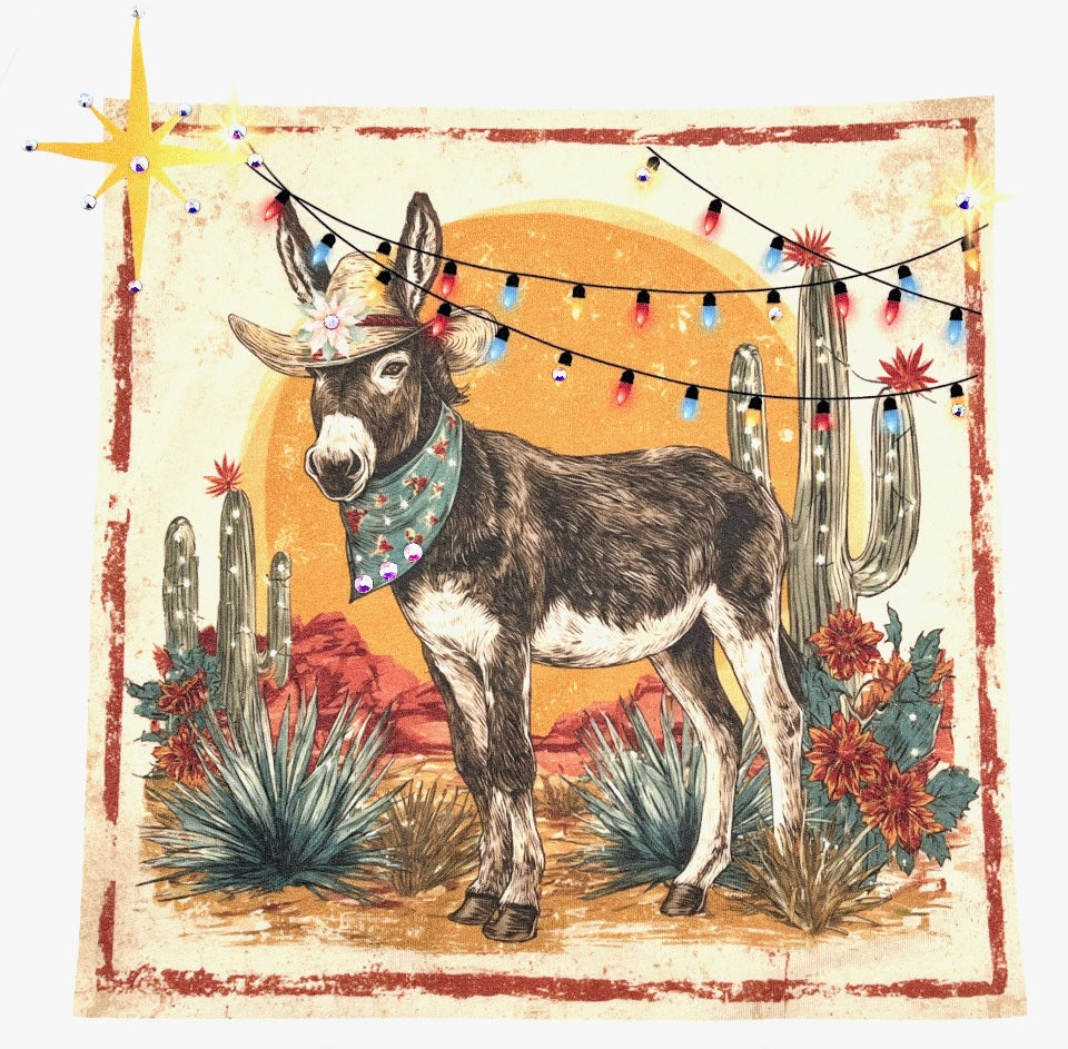 Christmas Donkey T-Shirt on Natural