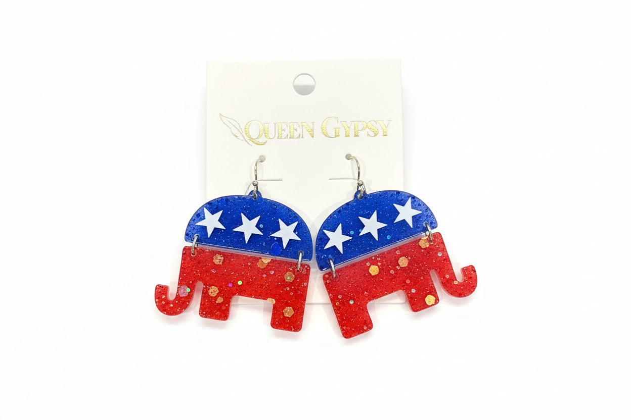 Acrylic Elephant Earrings