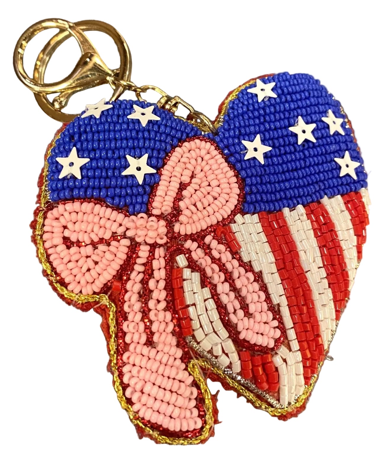 Beaded velvet keychain