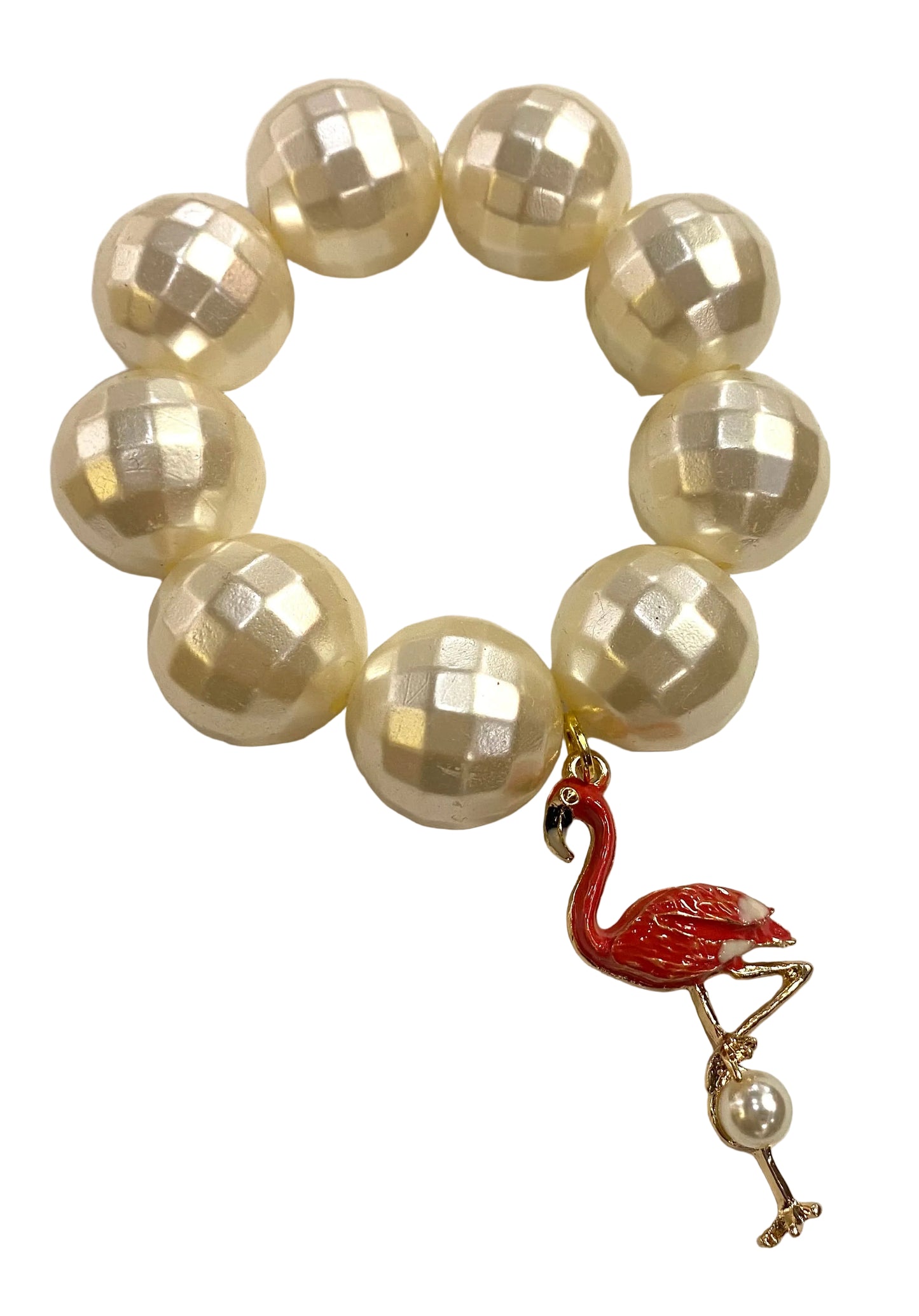 QG Pearl Bracelet W/ Pink Flamingo