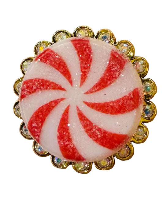 QG-Large Peppermint Glitter Bezel Ring 3/8"