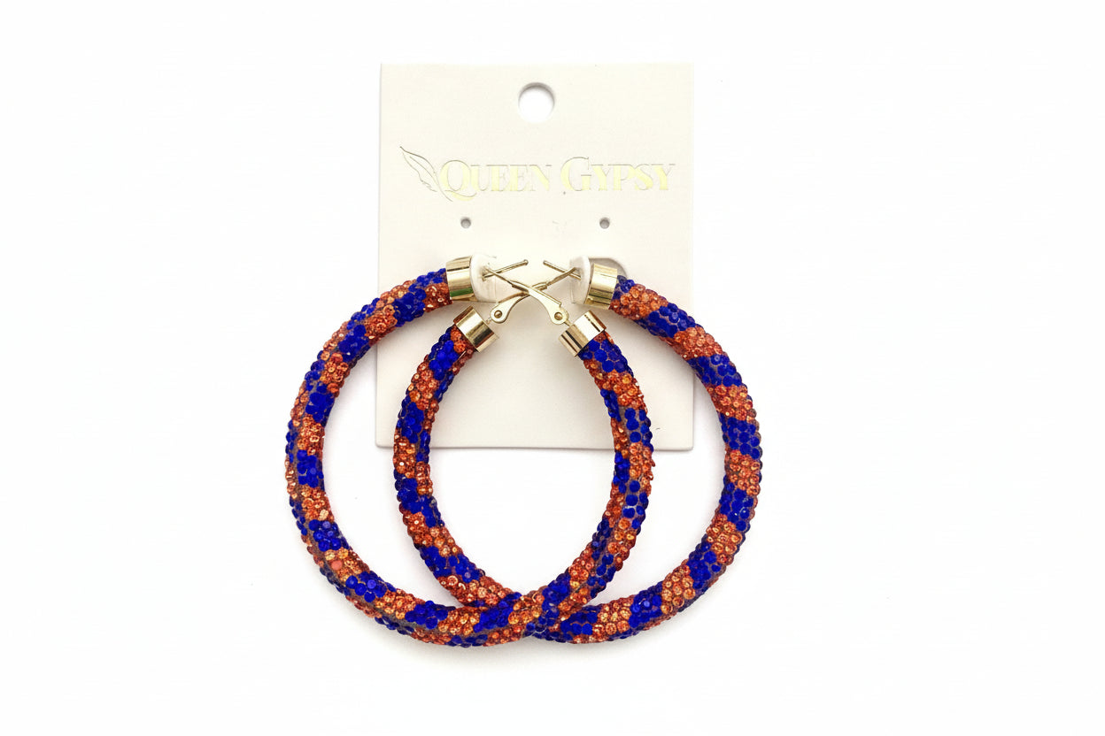 Astros bling hoops-Large