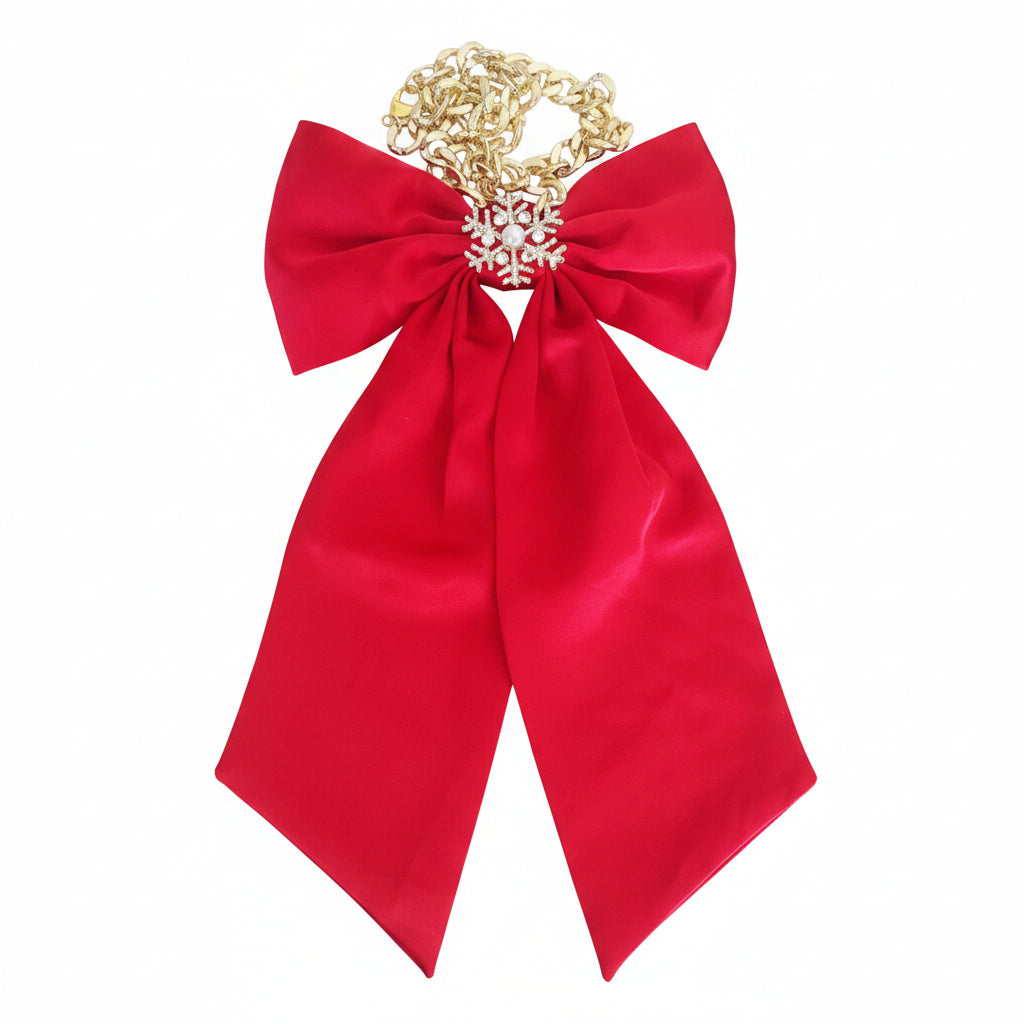 Red Satin Bow necklace