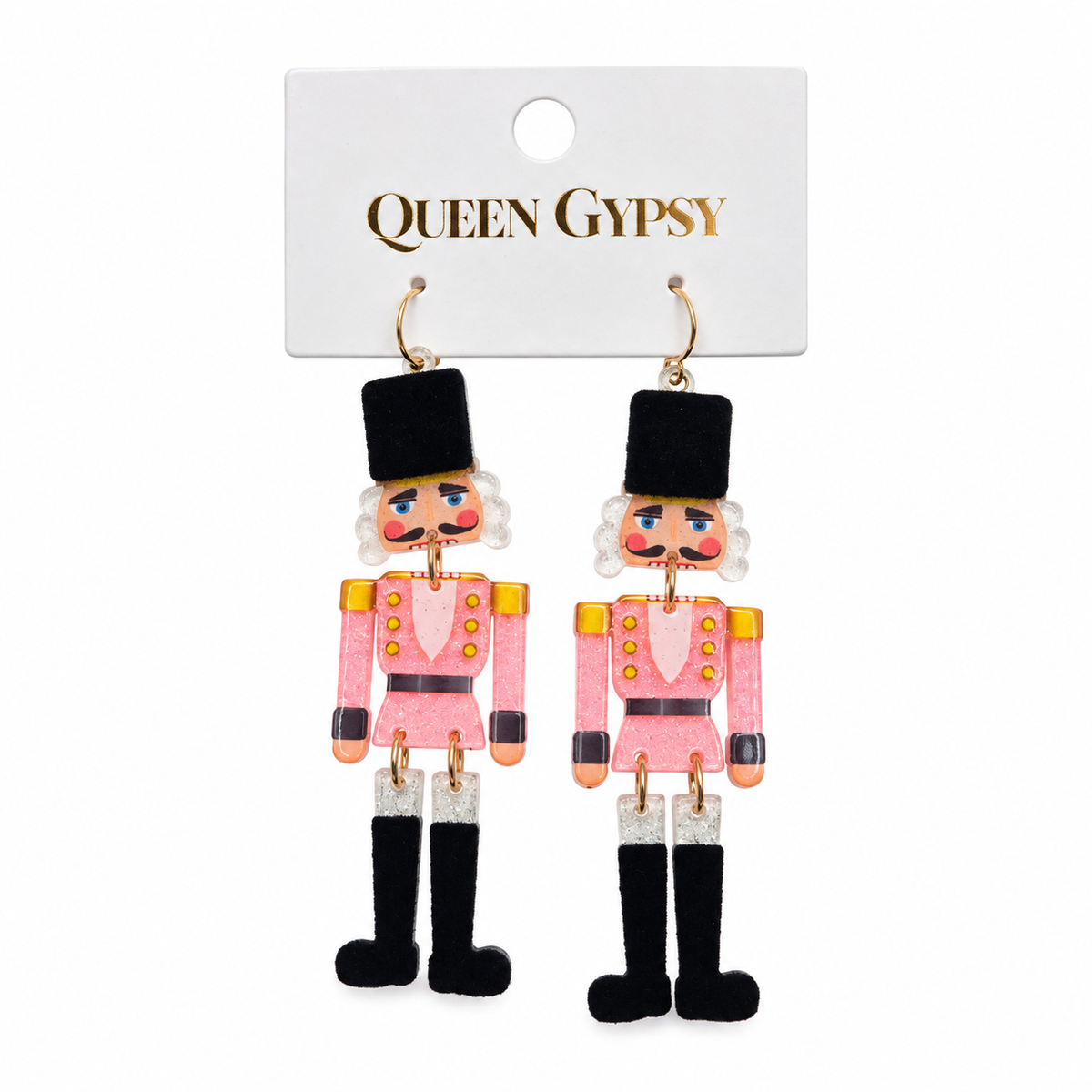 Acrylic Nutcracker Earrings -Large