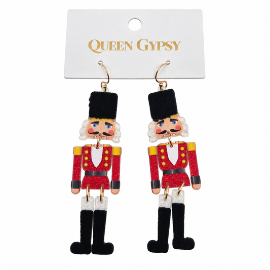 Acrylic Nutcracker Earrings -Large