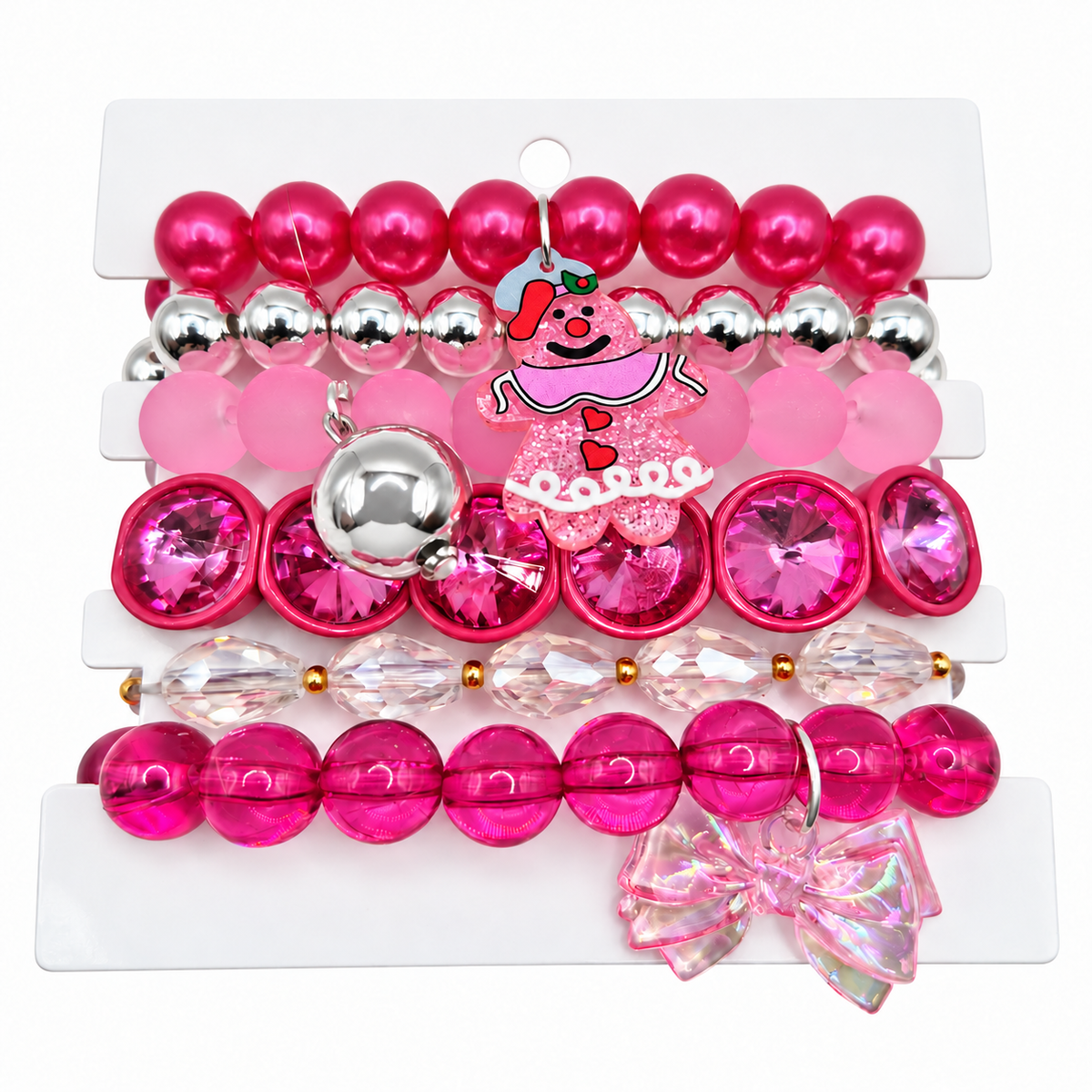 Pink Sugar Cookie Gingerbread Bracelet Stack