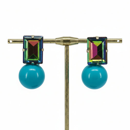 Chameleon & Turquoise Bauble Earrings