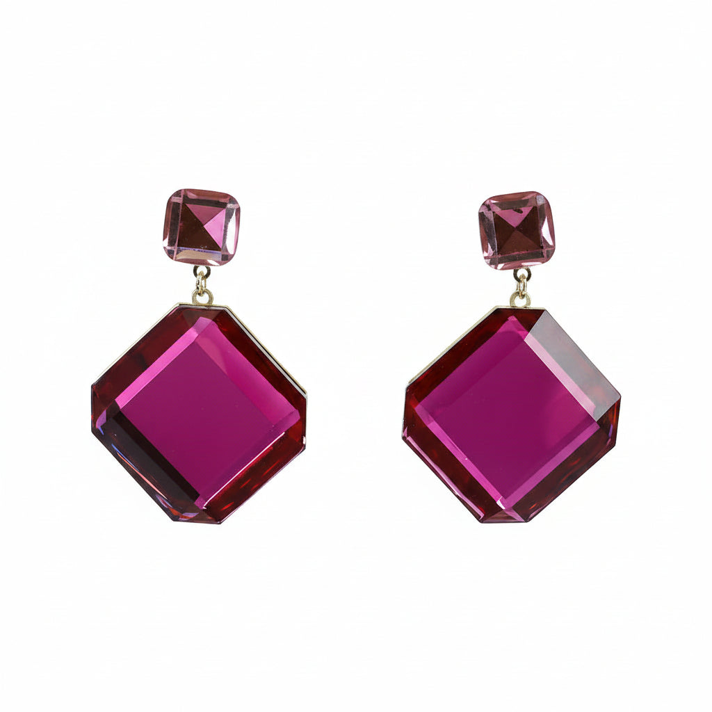 Emerald Cut Statement Earrings