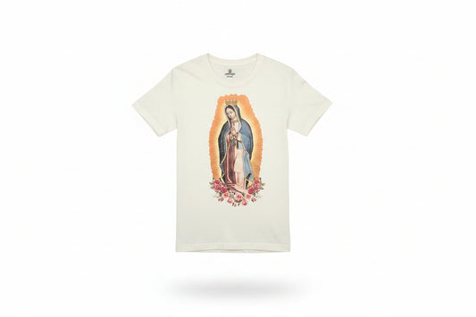 Guadalupe On Natural T-shirt with Crystals