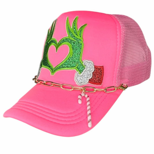 Grinch heart trucker