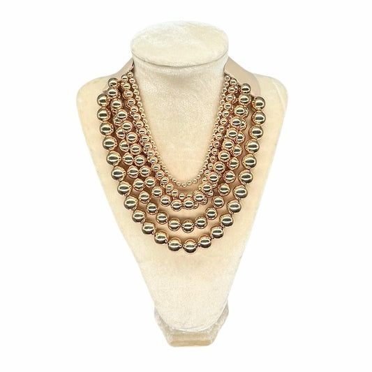 Metallic Ball Beaded Multi Strand Layered Faux Leather Magnetic Necklace 5 strand necklace