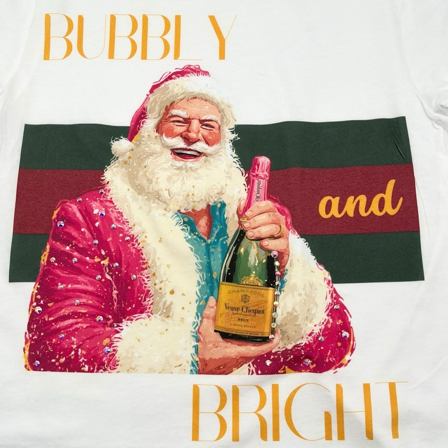 Bubbly & Bright Sweatshirt on White with Crystals