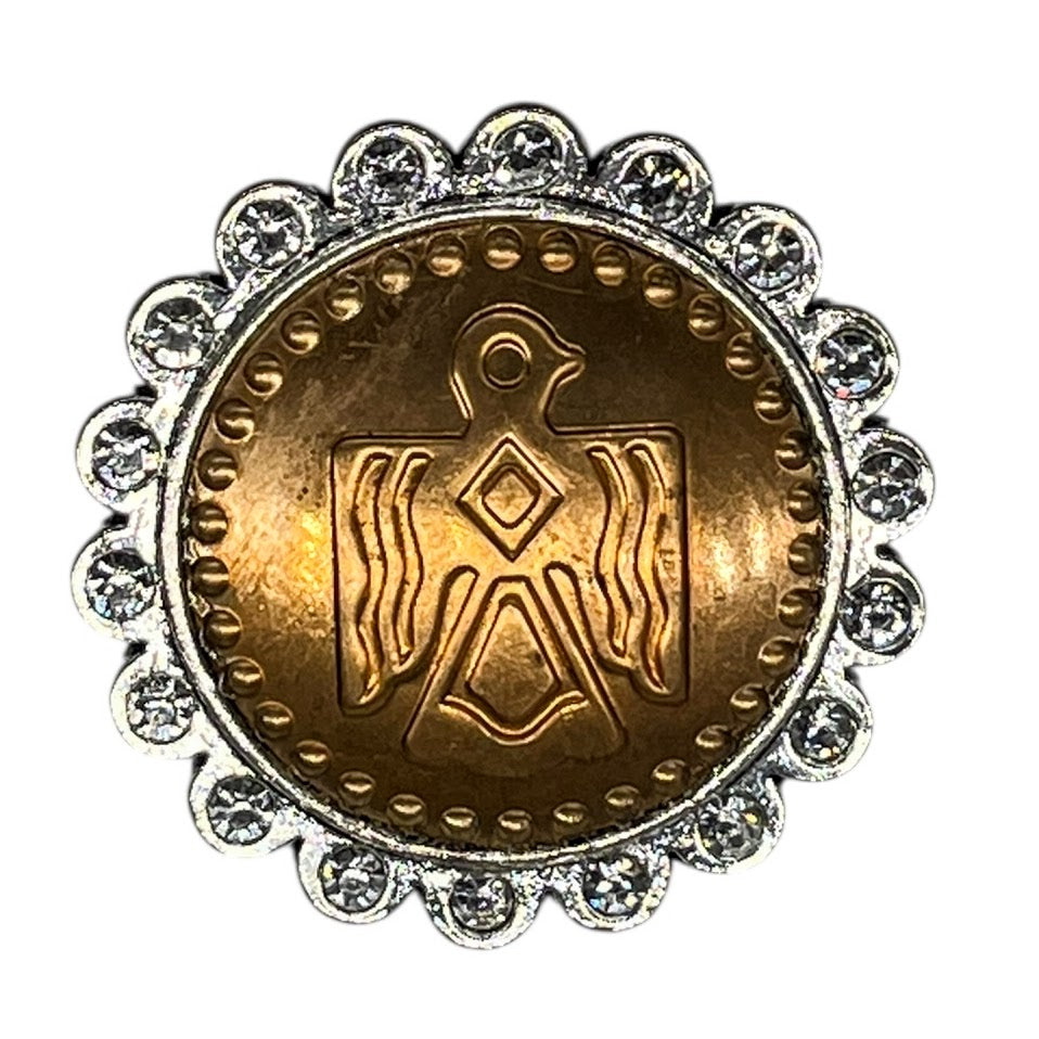 QG-Bronze freebird Round Bezel 1 3/8" Ring