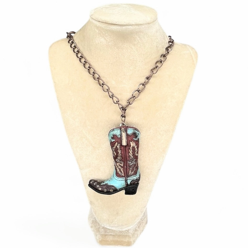 Cowboy boot necklace