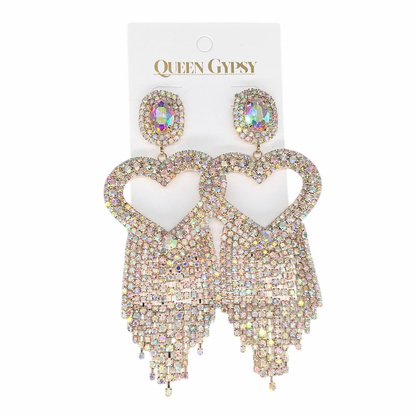 Glamour Bling Heart Pave Earring