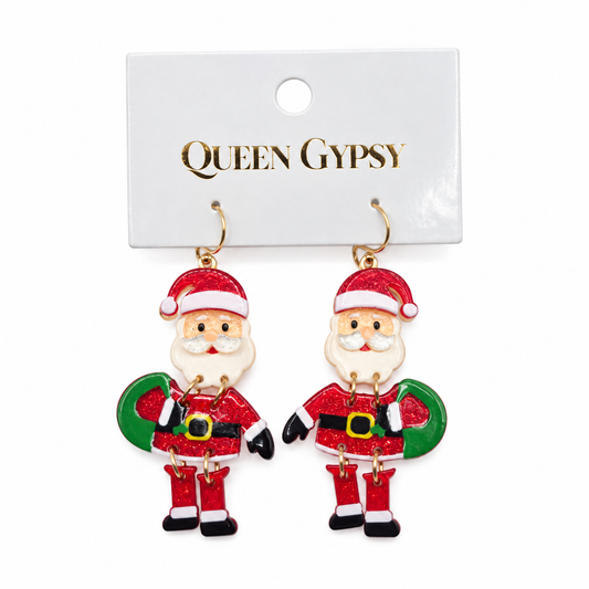 Acrylic Santa Earrings