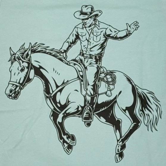 Buckin' Broncos T-Shirt on Dust Blue