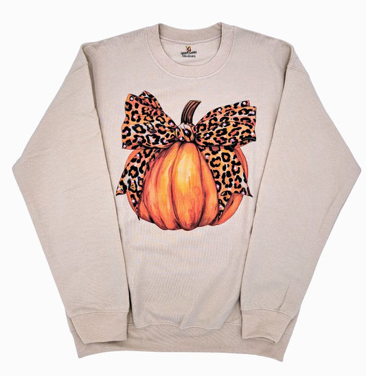 QG-Cheetah Pumpkin Sweatshirt with Crystals
