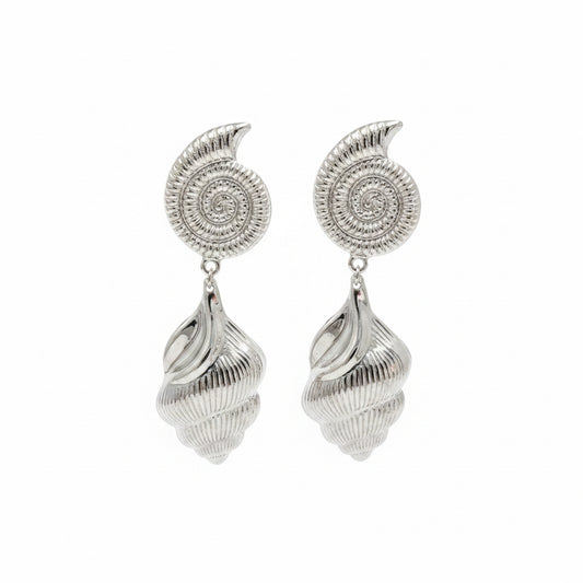 Conch & Nautilus Drop Earrings