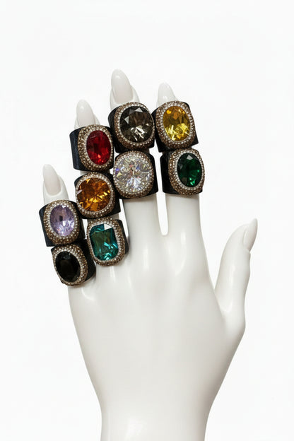 Pave’ Snakeskin Adjustable Gemstone Ring