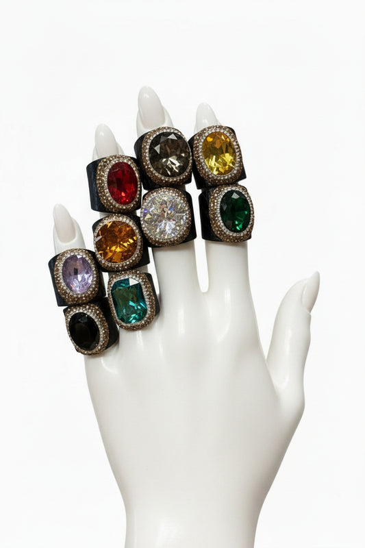 Pave’ Snakeskin Adjustable Gemstone Ring