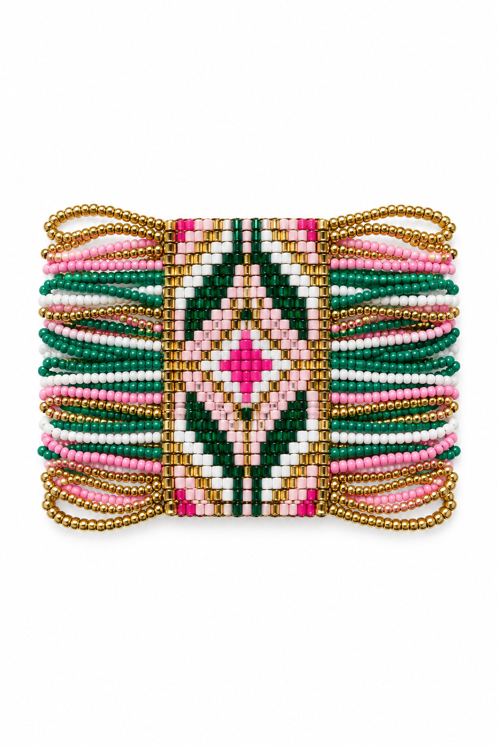 Aztec Seed Bead Stretch Bracelet