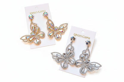 Butterfly Earrings Medium Crystal