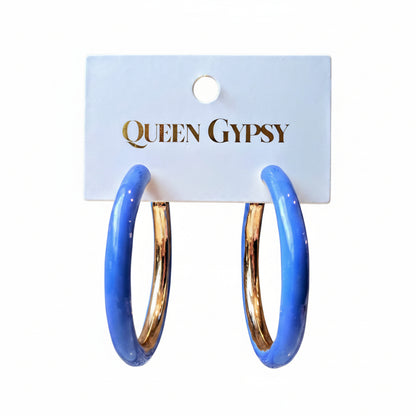 Enamel Hoop Earrings Assorted 1