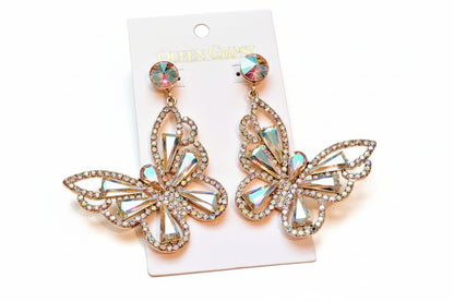 Butterfly Earrings Medium Crystal