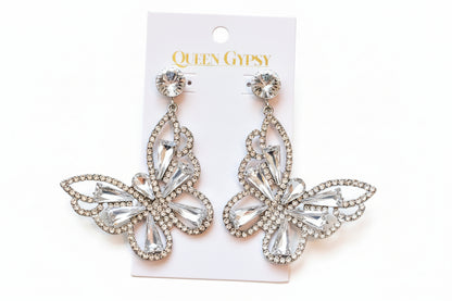 Butterfly Earrings Medium Crystal
