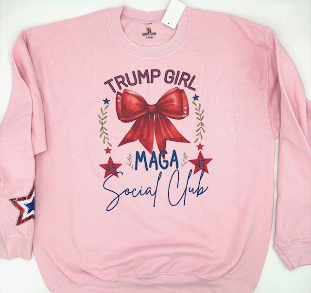 QG-Trump Girl sweatshirt pink