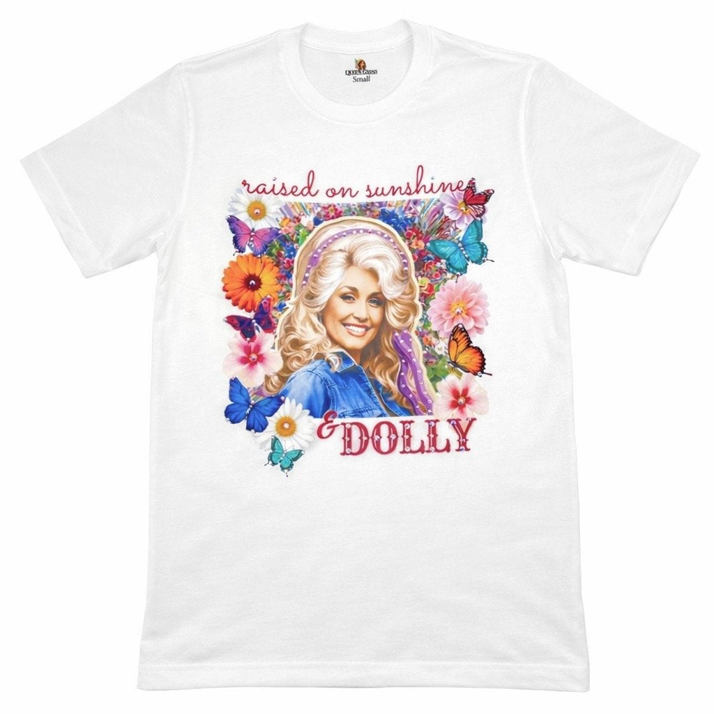 Raised on Sunshine T-Shirt on White with Crystals
