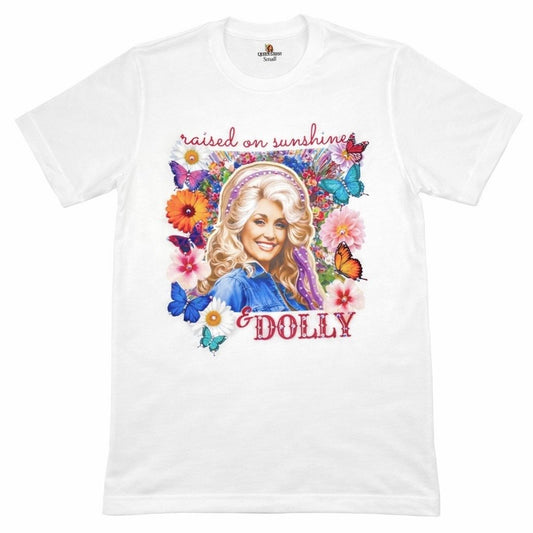 Raised on Sunshine T-Shirt on White with Crystals