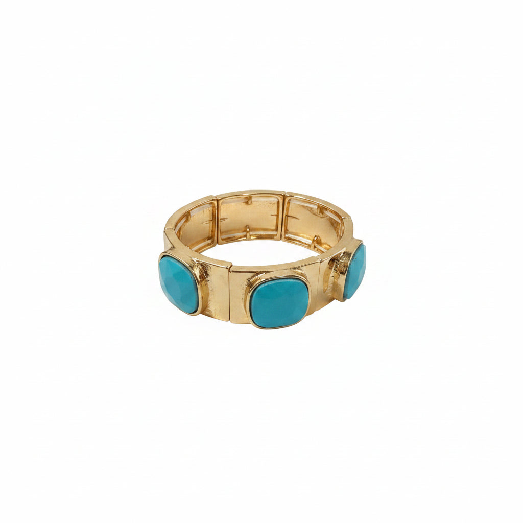 Bold Bezel Faceted Stretch Bracelet